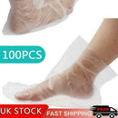 100pcs Disposable Plastic Foot Covers Bags Clear Booties Bath Paraffin N8L6