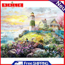 Cotton Thread Stamped Lighthouse Cross Stitch Full Embroidery Handmade Artwork
