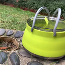Outdoor Folding Silicone Kettle Portable Mini Boiling Pot w/ Handle (Green)