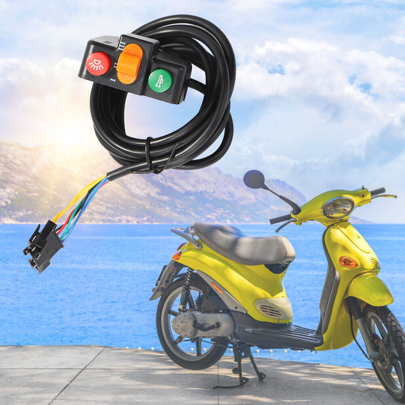 3 in 1 Scooter Handleable Controller Switch E-Bike Light Horn Turn Signal Button
