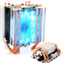 4pcs Heatpipe Radiator Blue LED Hydraulic Bearing CPU Cooler Fan Heatsink