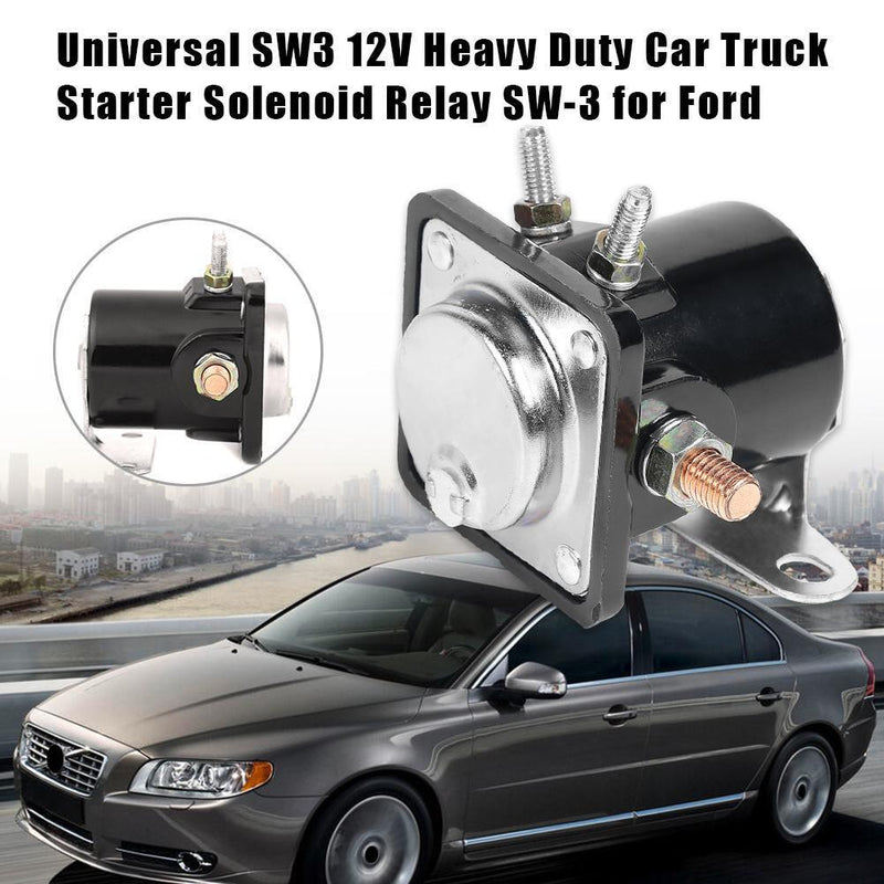 Universal SW3 12V Heavy Duty Car Truck Starter Solenoid Relay SW-3 for Ford