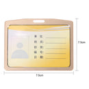 Aluminum Alloy Business Work Card ID Badge Name Tag Card Holder (Champagne)
