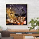 40x50cm Cross Stitch Full Embroidery Kit Halloween Cat Home Art Decor Stamped
