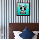 Pig Blue Roses Diamond Painting Rhinestone Full Round Drill for Room Decorati