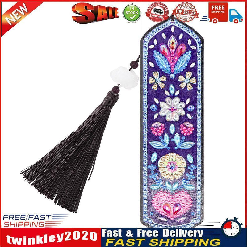 5D DIY Flower and Heart Bookmark Special Shaped Diamond Painting Bookmarks Newly