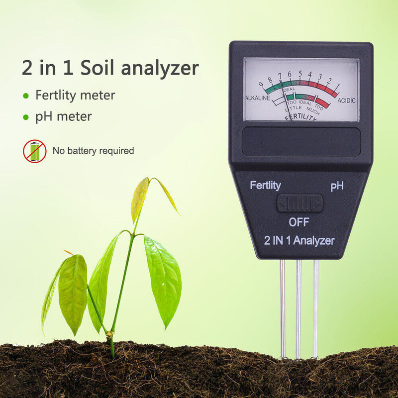 2 in 1 Garden Soil Fertility Analyzer with Probe Plant Moisture PH Sensor