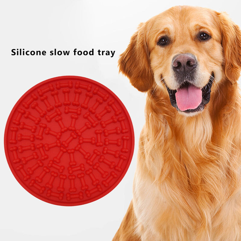 #A Silicone Dog Feeding Lick Mat Cat Feeder Licking Pad Slow Feeder Bowls for Pe