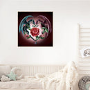 36x36cm Cross Stitch Full Embroidery Kit Dragon Rose Stamped for Home Ornament