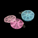 Portable Organizer Pill Round Box 7 Slot Health Pill Box Case Medicine Drug