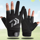 3-Finger Cut Unisex Arrow Fishing Gloves Non-Slip Angling Gloves (Gray) Newly