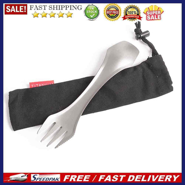 SUNDICK Outdoor Camping Spoon Fork Titanium Tableware Cutlery Kitchen Unten