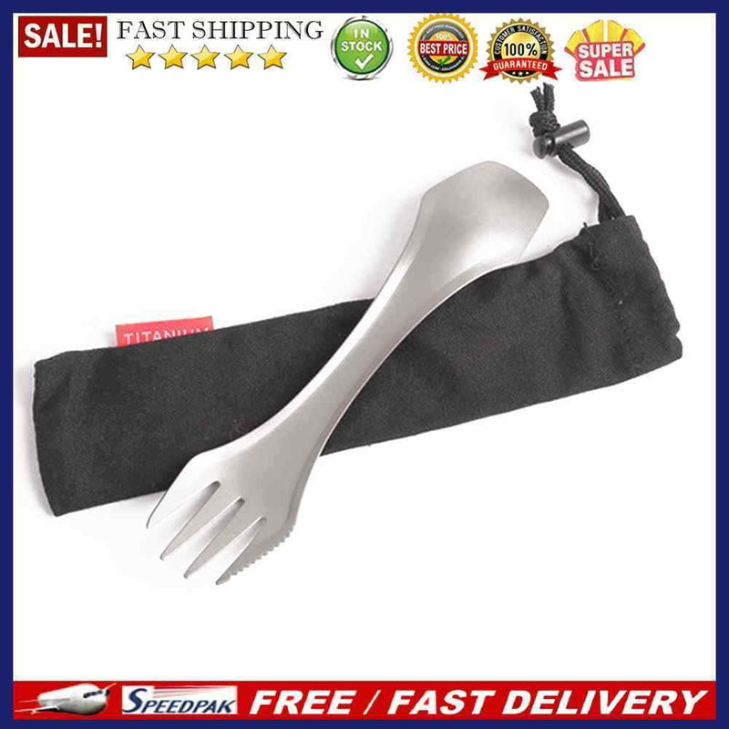 SUNDICK Outdoor Camping Spoon Fork Titanium Tableware Cutlery Kitchen Unten