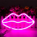 Indoor LED Neon Sign Night Lights Lips Lamp Party Wall Decor Light (Pink) Newly