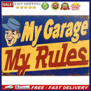 My Rules Sheet Metal Drawing Metal Painting Tin Wall Home Poster Bedroom Sign