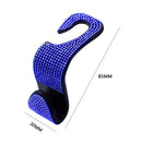 Car Back Seat Hook Bling Rhinestones Crystal Handbag Auto Headrest Hanger Hooks