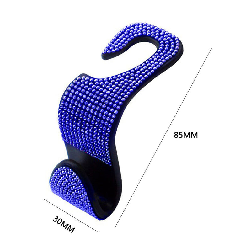 Car Back Seat Hook Bling Rhinestones Crystal Handbag Auto Headrest Hanger Hooks