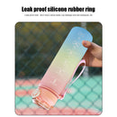 Plastic Water Bottle with Time Marker Sports Leakproof Drink Cup (Pink) Newly