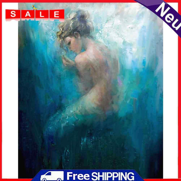 Oil Paint By Numbers Girl Back Frameless Picture Craft Home Room Decoration