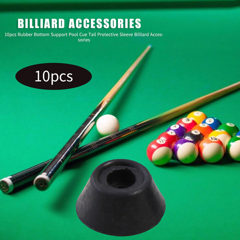 Rubber Pool Cue Tip 10pcs Snooker Billiard Cue Bottom Pole Tail Protector C