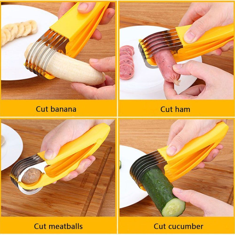Dumplings Ham Sausage Chunking Banana Slicer DIY Fruit Tools Creative Gadgets