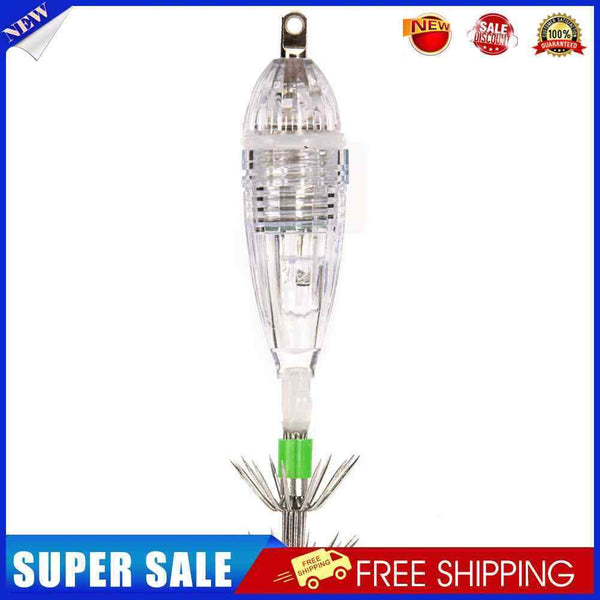 Button Battery Operated LED Light Fishing Lure Squid Hook Light (White)