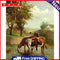 Frameless Painting By Numbers Kit Watering Cows DIY Drawing On Canvas Art Craft