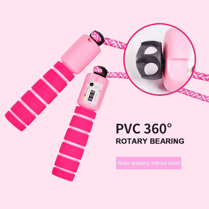 Children Skipping Rope with Counter Jumping Ropes Sports Equipment (Pink) Newly