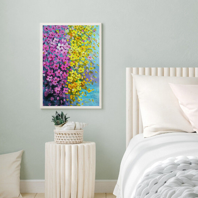 Hand Painted Oil Paint Kill Time Picture Colouring Yellow Flower Artcraft Gif