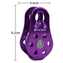Rock Climbing Pulley Aluminum Bearing Lifting Fixed Rope Equipment (Purple)