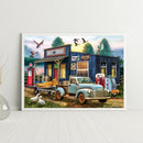 50x40cm Colorful DIY Paint By Numbers Kit Houses Cars by The Lake Decor Gif