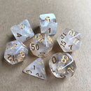 7pcs/Lot Multifaceted Digital Dice Set Transparent Polyhedral Dices (White)