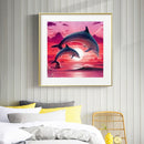 DIY 5D Mosaic Jumping Dolphin Full Round Diamond Painting Animal Picture