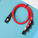 Mini SAS Power Cable SFF-8087 to 4 SATA Computer Hard Drive Data (Red)