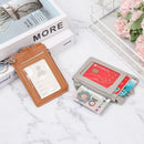 PU Leather Office Work Business Wallet Coin Purse Keychain ID Card Holder