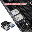 USB 3.0 20 Pin Female to Dual USB 3.0 Type A Female Motherboard Adapter (A)