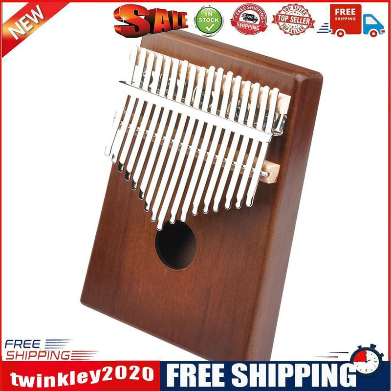 17 Keys Kalimba Wood Mahogany Mbira Thumb Piano Musical Instrument (Yellow)