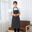 Waterproof Oilproof Stripe Bib Apron with 2 Pockets Chef Cook Tool
