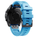 26mm Silicone Strap for Garmin Fenix 7X/6X/5X/5X Plus/3 Watch (Sky Blue) Newly