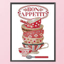 DIY 14CT Ecological Cotton Counted Partial Cross Stitch Coffee Cup Artwork