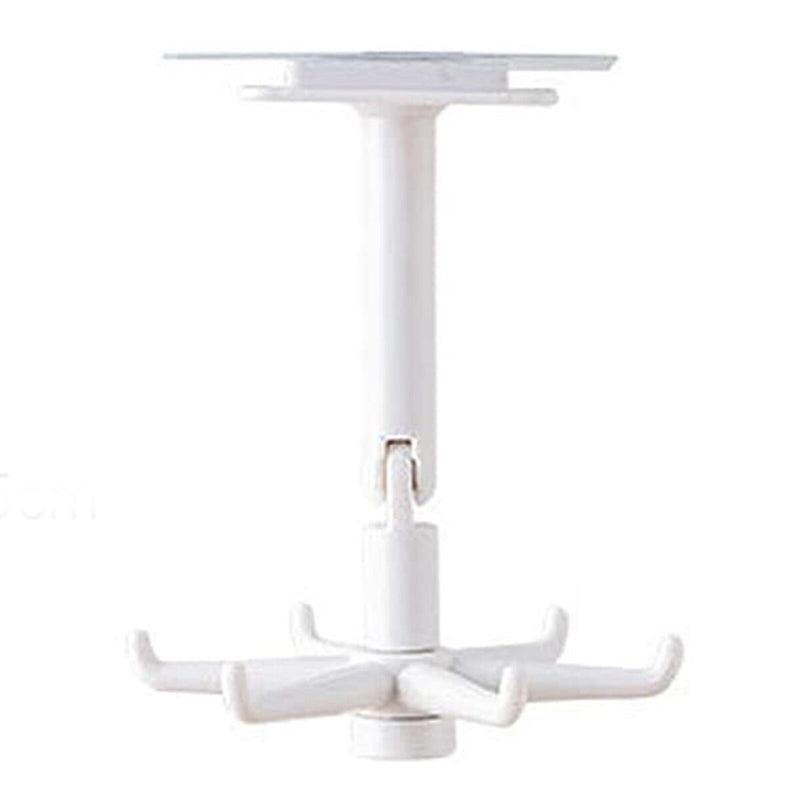 360 Degree Rotating & 180 Degree Tilt Kitchen Hook Rack 6-Claw (White) Newly