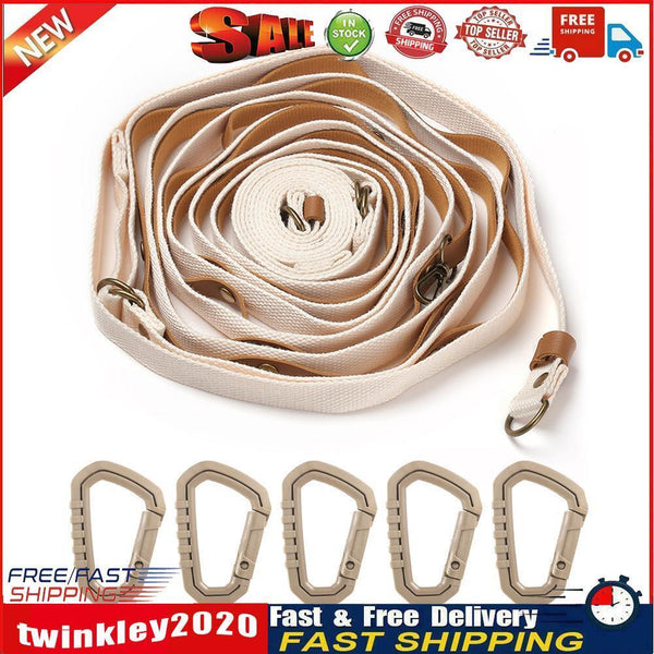 Outdoor Hanging Pope Leather Clothesline for Hiking Camping (A 5 Buckles) Newly