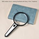 Handheld Magnifying Glass Optical Glass Lens with 4 LED Illuminated Magnifier