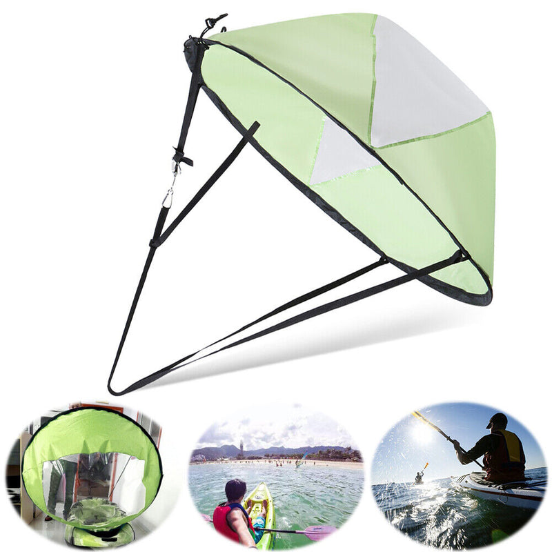 Foldable Kayak Boat Wind Sail Paddle Sailing Canoe Boat Wind Window (Green)