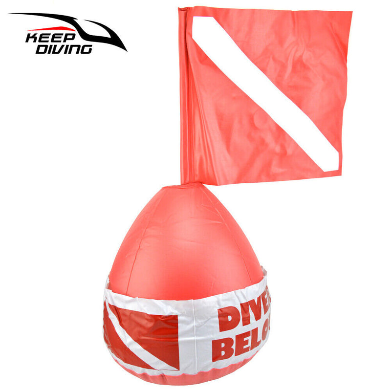 PVC Floating Buoy with Dive Flag Scuba Diving Flag Surface Marker Buoy Sign