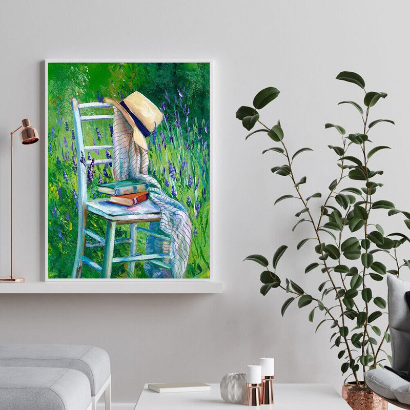 DIY Paint By Number Kit Chairs on The Grass Abstract Acrylic Paint Craft Gifts