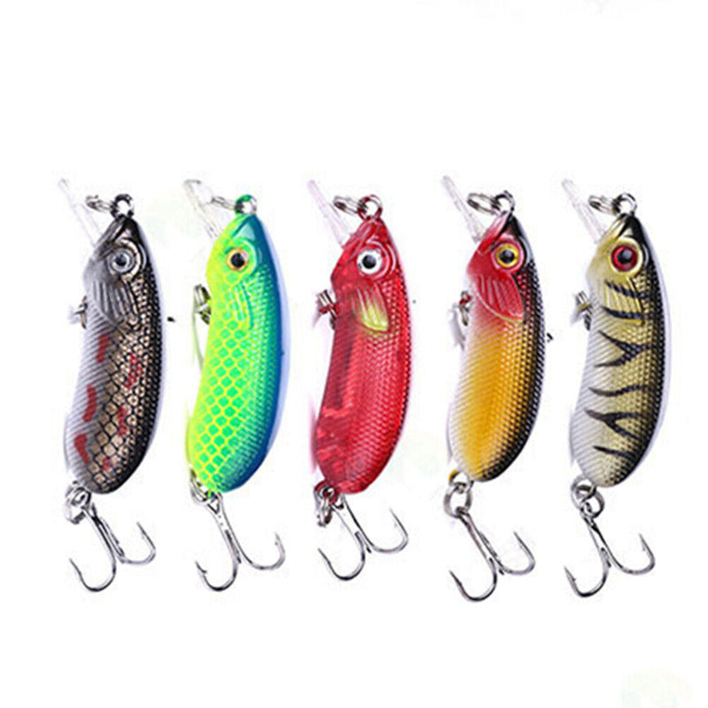 5pcs Artificial Fishing Wobblers by Bionic Crankbait Wobblers Lifelike