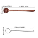 Japanese-Style Mixing Round Soup Scoops Long Handle Wooden Spoon Tea Spoons