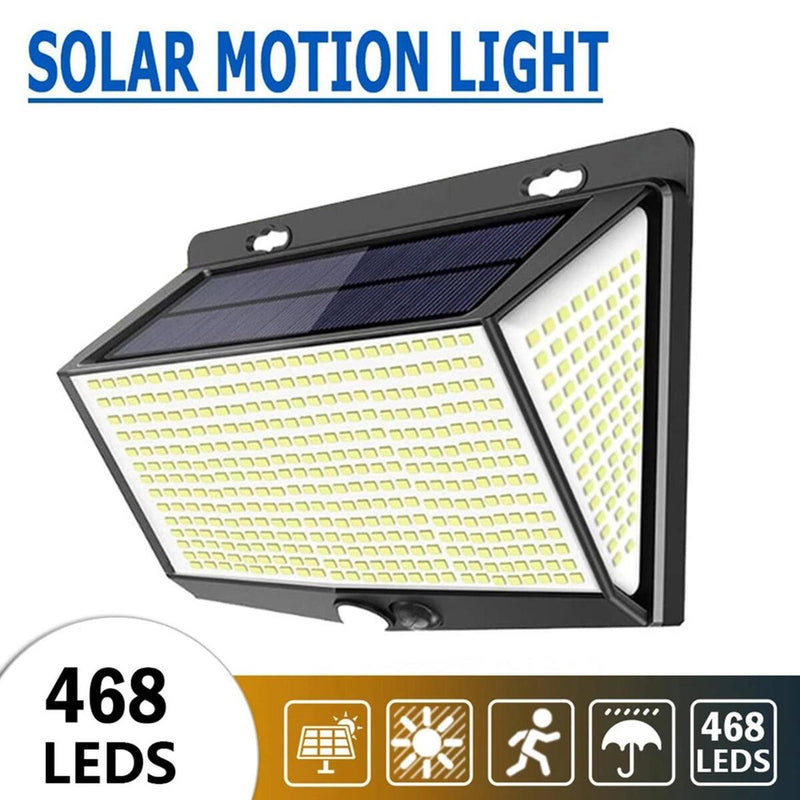 468LED Solar Power Light PIR Motion Sensor Lamp Outdoor Wall Garden Lamp FAST~