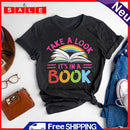 Fashion Rainbow Book Short Sleeve T-Shirt (Black XL) -06700
